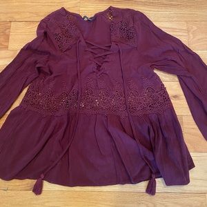 American eagle maroon blouse